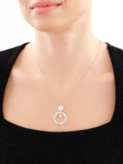 Naszyjnik srebrny - koła, kulka