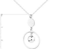 Naszyjnik srebrny - koła, kulka