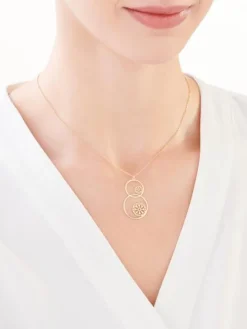 Naszyjnik srebrny - koła, kwiaty, rozety