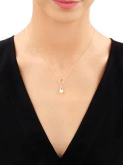 Naszyjnik srebrny - koło, łezka