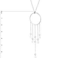 Naszyjnik srebrny - koło, gwiazdy