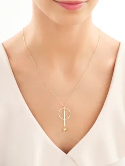 Naszyjnik srebrny - koło, kulka