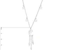 Naszyjnik srebrny - Księżyc, gwiazdy