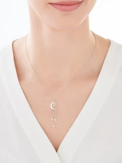 Naszyjnik srebrny - Księżyc, gwiazdy