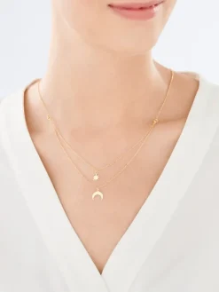 Naszyjnik srebrny - Księżyc, gwiazda