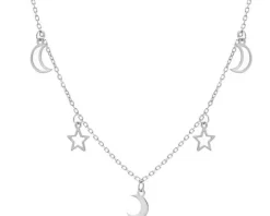 Naszyjnik srebrny - Księżyce, gwiazdy
