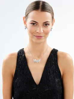 Naszyjnik srebrny - kwiaty