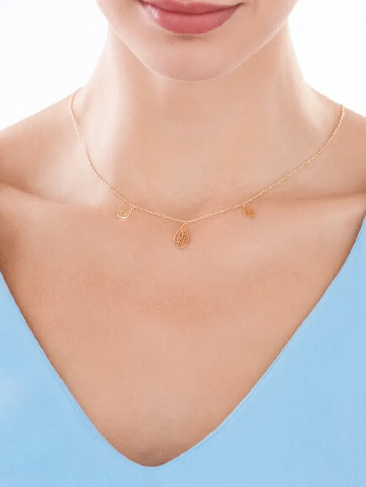 Naszyjnik srebrny - liście