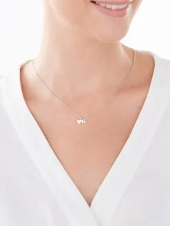 Naszyjnik srebrny  - litera N, serce