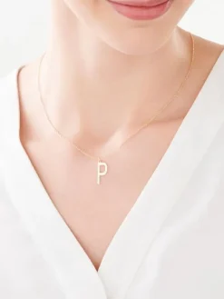 Naszyjnik srebrny - litera P
