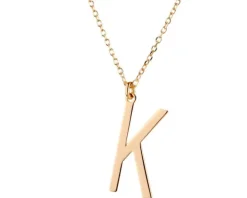 Naszyjnik srebrny - litera K