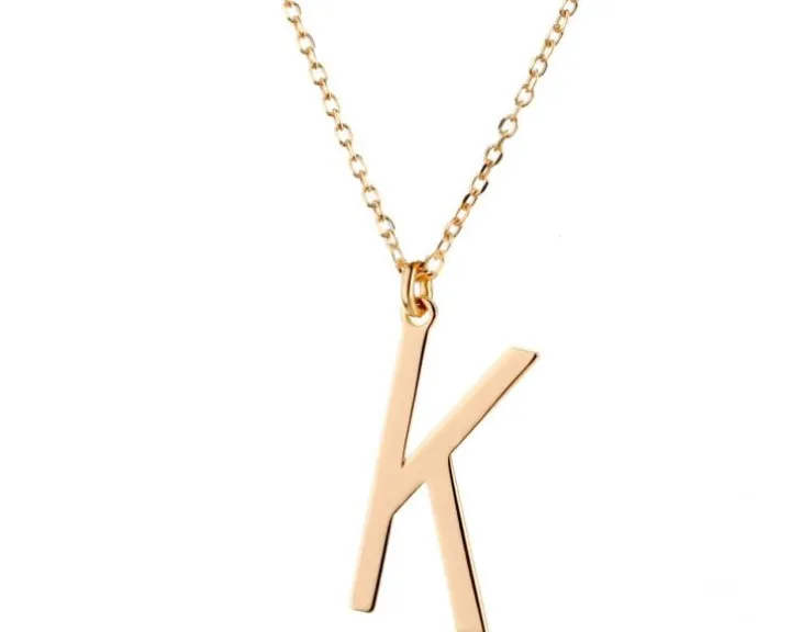 Naszyjnik srebrny - litera K