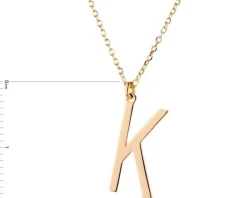 Naszyjnik srebrny - litera K