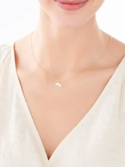 Naszyjnik srebrny - litera M, koniczyna