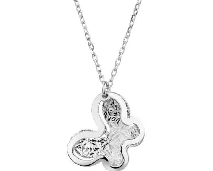 Naszyjnik srebrny - motyl