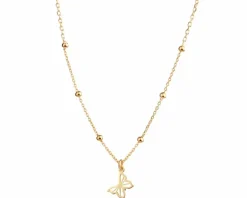 Naszyjnik srebrny - motyl, kulki