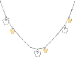 Naszyjnik srebrny - motyle