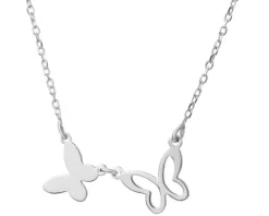 Naszyjnik srebrny - motyle