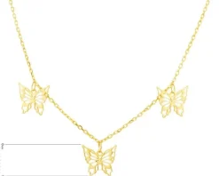 Naszyjnik srebrny - motyle