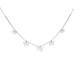 Naszyjnik srebrny - motyle