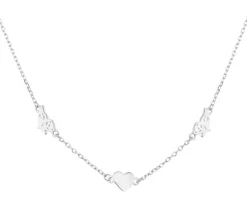 Naszyjnik srebrny - motyle, serce