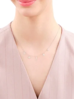 Naszyjnik srebrny - nieskończoność, serca, koniczyny