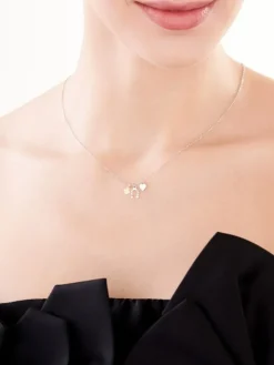 Naszyjnik srebrny - podkowa, koniczyna, serce