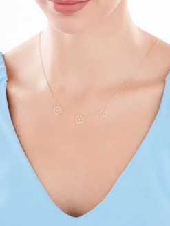 Naszyjnik srebrny - rozety