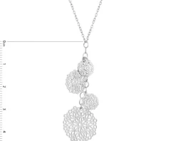 Naszyjnik srebrny - rozety