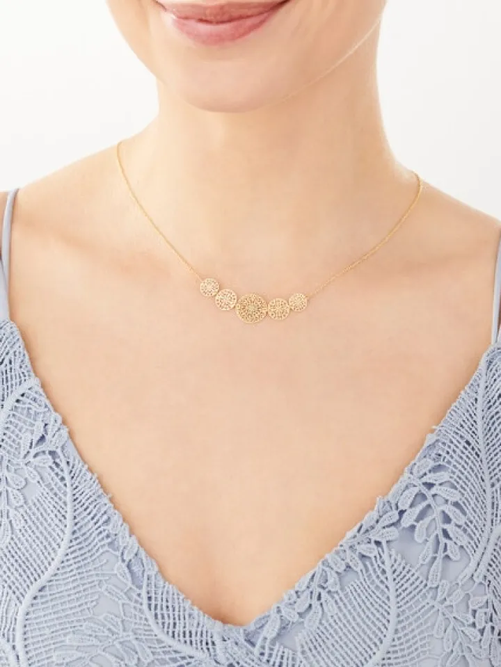 Naszyjnik srebrny - rozety