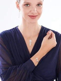 Naszyjnik srebrny - rozety