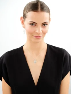 Naszyjnik srebrny - rozety