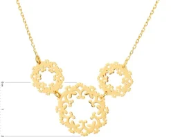 Naszyjnik srebrny - rozety