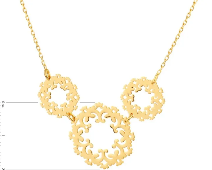 Naszyjnik srebrny - rozety