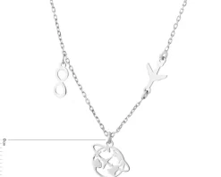 Naszyjnik srebrny - samolot, nieskończoność, kula ziemska