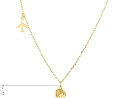 Naszyjnik srebrny - samolot, kula ziemska