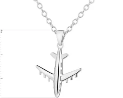 Naszyjnik srebrny - samolot