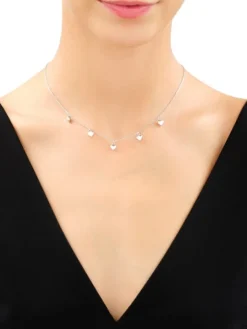 Naszyjnik srebrny - serca