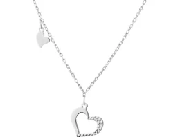 Naszyjnik srebrny - serca