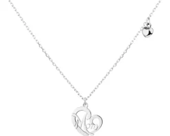 Naszyjnik srebrny - serca, mama