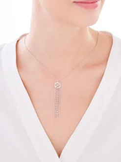 Naszyjnik srebrny - serca, koło