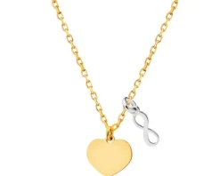 Naszyjnik srebrny - serce, nieskończoność