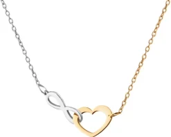 Naszyjnik srebrny - serce, nieskończoność