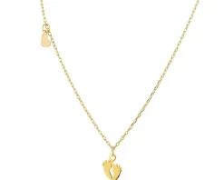 Naszyjnik srebrny -  stópki, serce