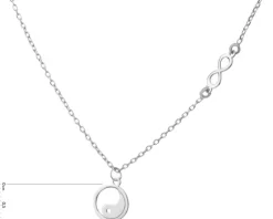 Naszyjnik srebrny - yin yang, nieskończoność