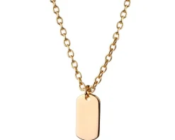 Naszyjnik srebrny pozłacany - nieśmiertelnik