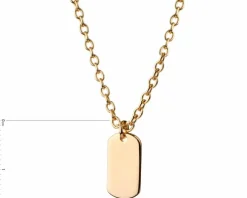 Naszyjnik srebrny pozłacany - nieśmiertelnik