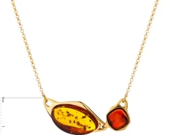 Naszyjnik srebrny z bursztynem