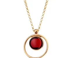 Naszyjnik srebrny z bursztynem - koło