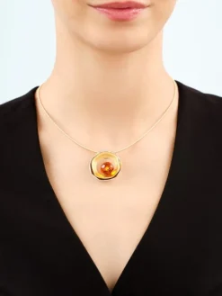 Naszyjnik srebrny z bursztynem